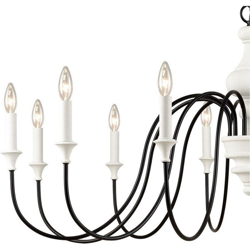 Val de Loire 12-Light White and Black Metal Chandelier