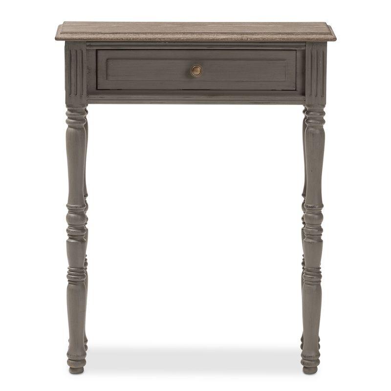 Noemie Country Cottage Farmhouse Finished 1 Drawer Console Table Brown - Baxton Studio: Antique Style, Space-Saving Design