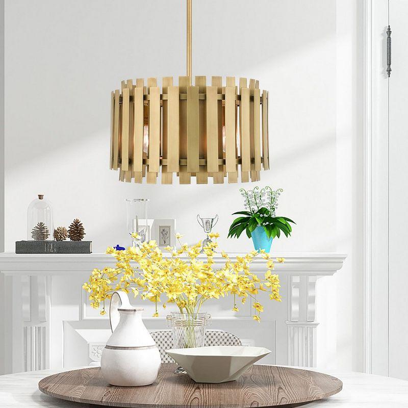 Livex Lighting Greenwich 4 - Light Chandelier in  Natural Brass