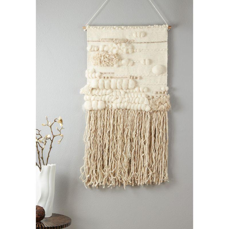 Saro Lifestyle Saro Lifestyle Textured Wall Hanging With Woven Design, Ivory, 24"x48"