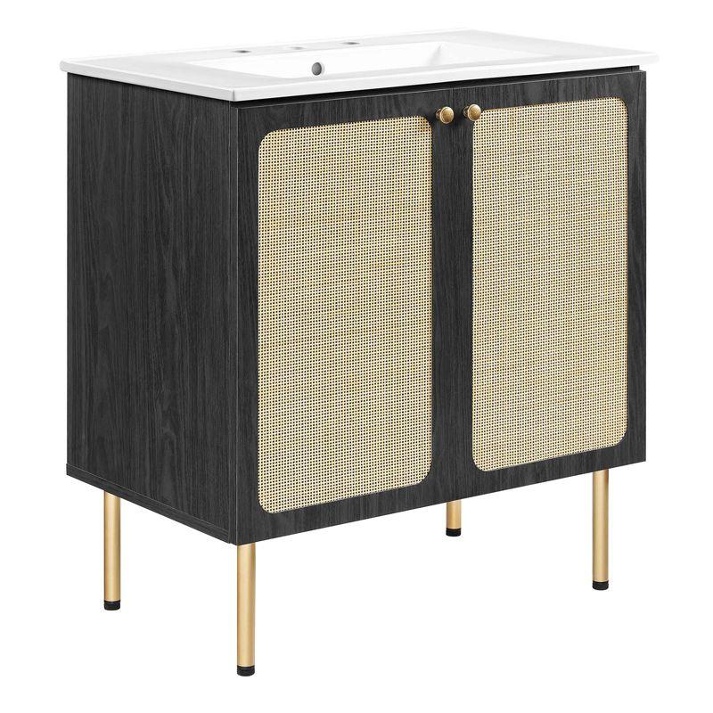 Modway Modway Chaucer 30'' Single Bathroom Vanity with Wood Top