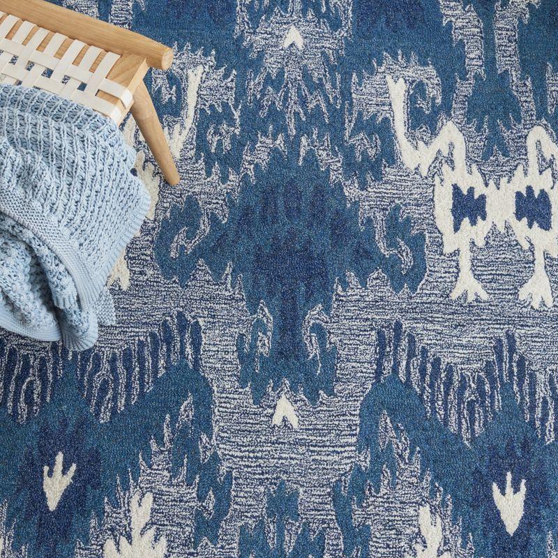 Ikat IKT652 Hand Tufted Area Rug - Blue/Ivory - 8'x10' - Safavieh.