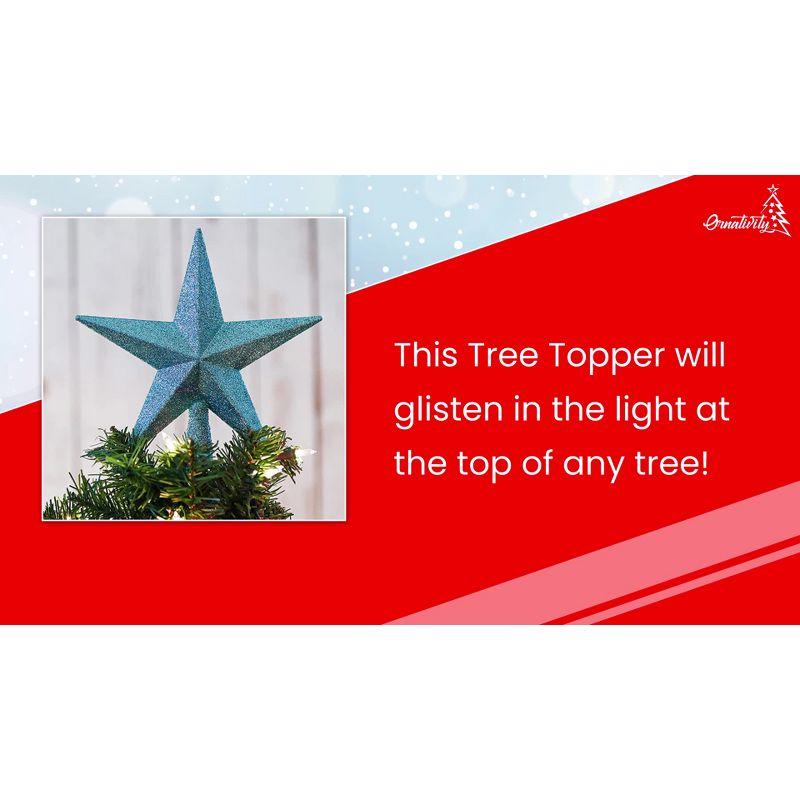 Ornativity Tiffany Blue Glitter Star Tree Topper