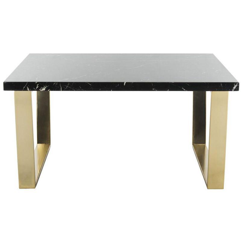 Carmen Square Coffee Table - Black/Brass - Safavieh