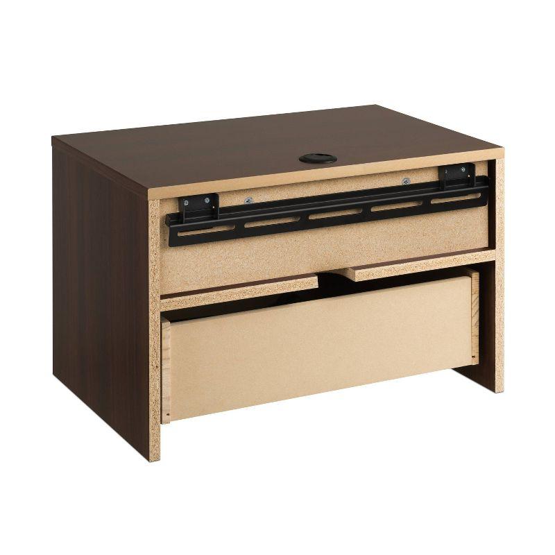 Cherry Floating 1 Drawer Nightstand with Open Shelf