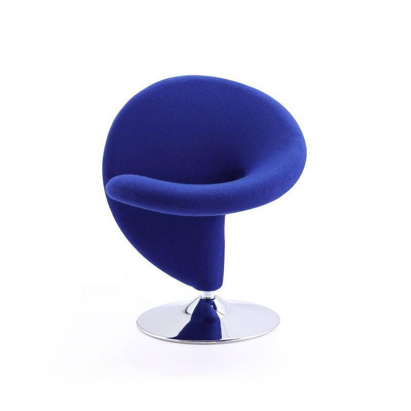 Set of 2 Curl Wool Blend Swivel Accent Chairs Blue - Manhattan Comfort: Ergonomic, No Assembly Required
