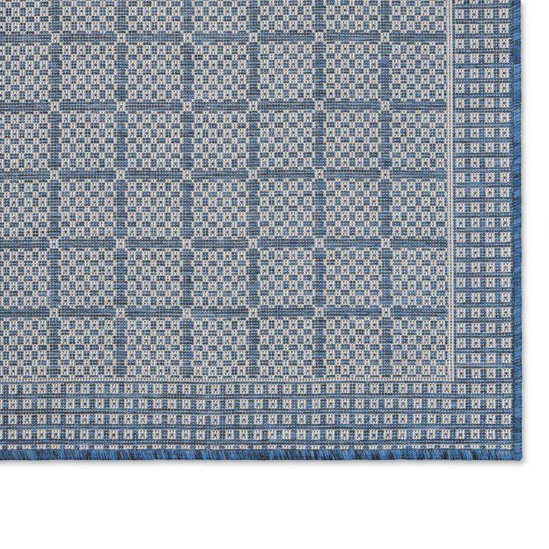 Luna Modern Geometric Blue/Gray Indoor/Outdoor Rectangular Rug