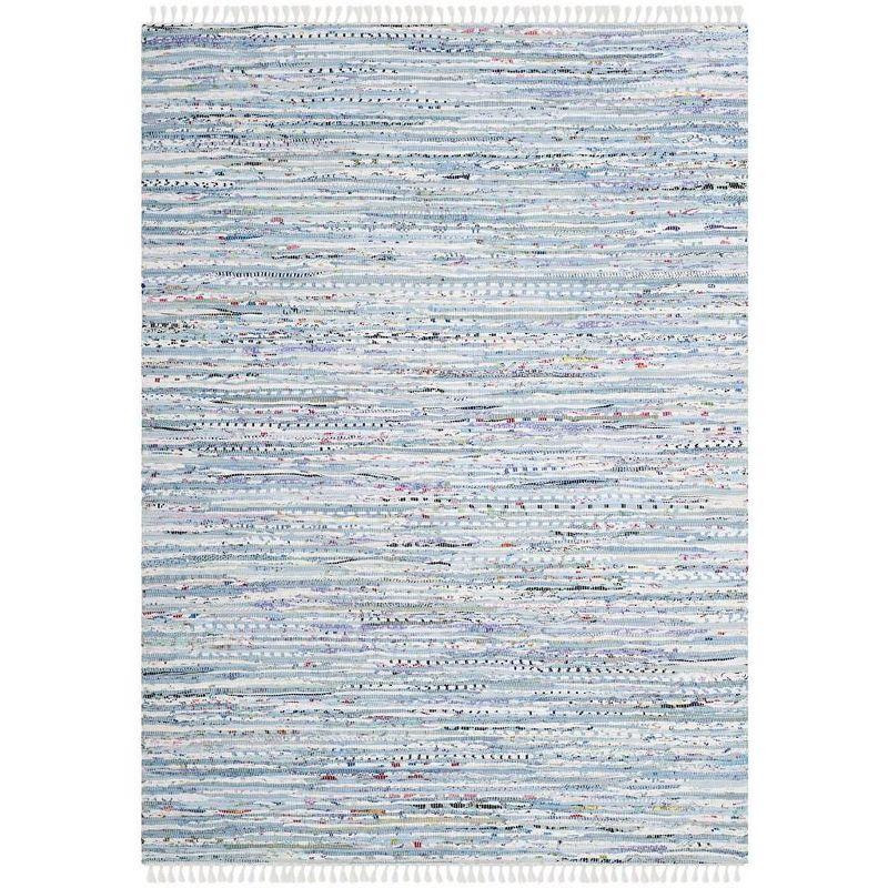 Rag Rug RAR125 Hand Woven Indoor Area Rug - Light Blue/Multi - 5'x7' - Safavieh.