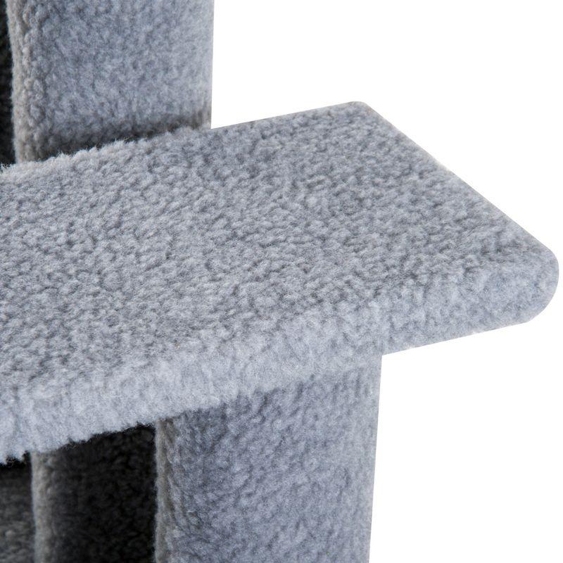 PawHut 25" 4-Step Multi-Level Carpeted Cat Scratching Post Pet Stairs