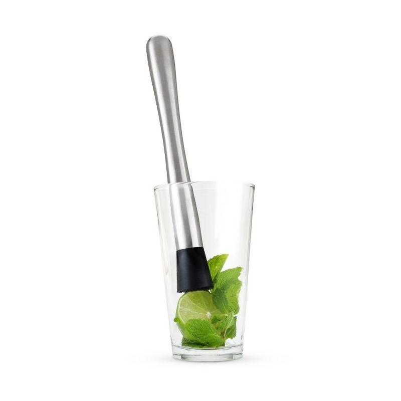 True Bar Muddler for Cocktails - Cocktail Muddler Stainless Steel with Textured Plastic Base - Dishwasher Safe, 10 Inches Set of 1