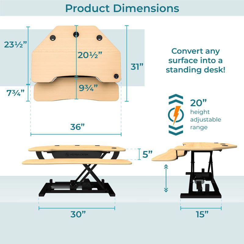 VersaDesk PowerPro 36" Electric Height Adjustable Corner Standing Desk Converter for Multi Monitor & Laptop Workstations