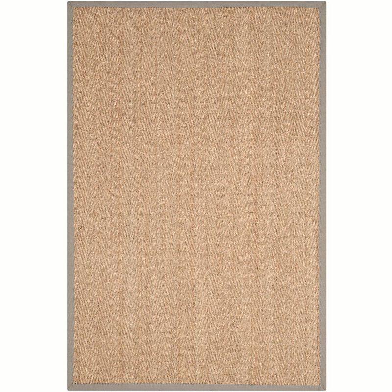 Natural Fiber Gray and Beige 4' x 6' Rectangular Area Rug