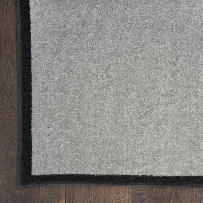 Mid-Century Modern Geometric Grey/Black Synthetic Area Rug 6' x 9'