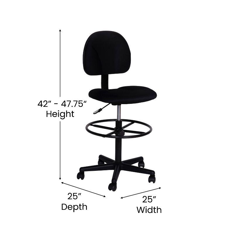 Flash Furniture Black Fabric Drafting Chair (Cylinders: 22.5''-27''H or 26''-30.5''H)