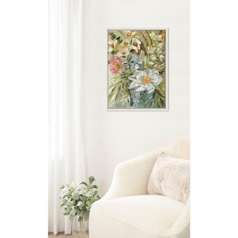 18" x 24" Sylvie Flower Garden Framed Canvas by Annie Quigley - Kate & Laurel All Things Decor