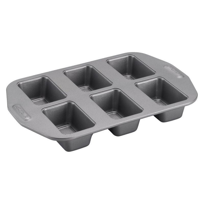 Gray Nonstick Carbon Steel 6-Cup Mini Loaf Pan