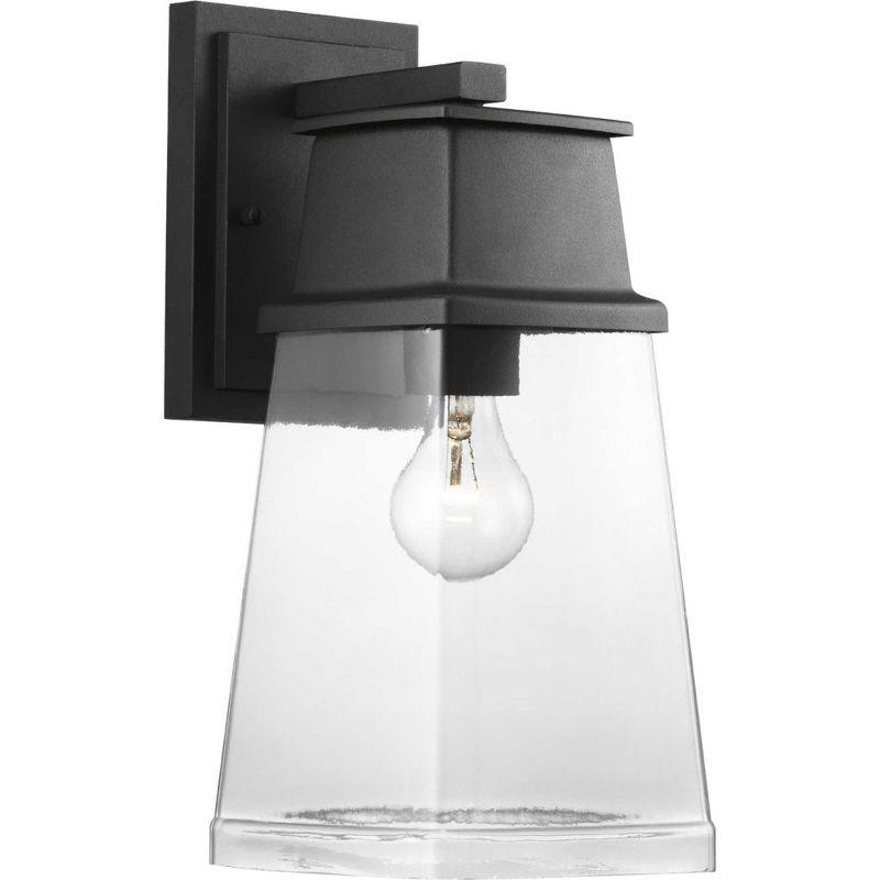 Greene Ridge Black Steel Medium Wall Lantern with Clear Shade