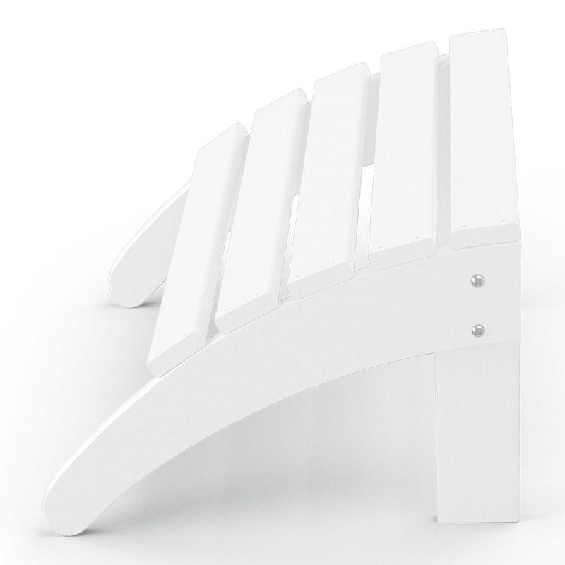 WestinTrends All-Weather Outdoor Patio Poly Adirondack Ottoman Footrest, White