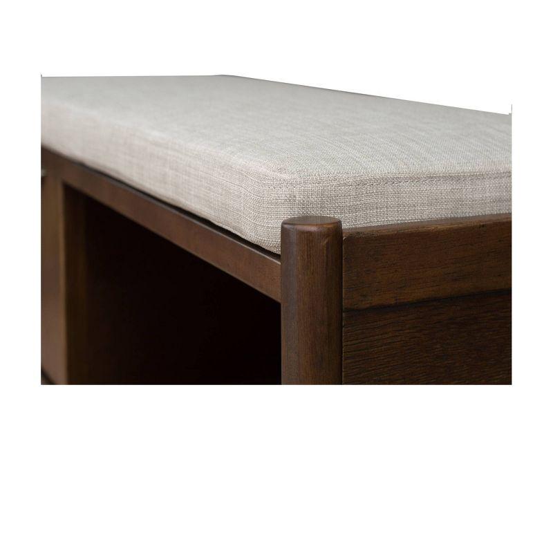 Ink+Ivy Arcadia Storage Bench: Mid-Century Modern, Removable Polyester Cushion, Wood Frame, Entryway Seating