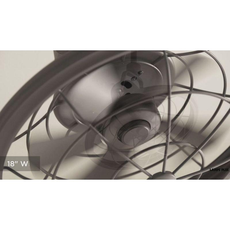 18" Casa Vieja Big Sky Mission Indoor Outdoor Ceiling Fan with Wall Control Mounted Adjustable Oil Rubbed Bronze Cage Damp Rated for Patio Exterior