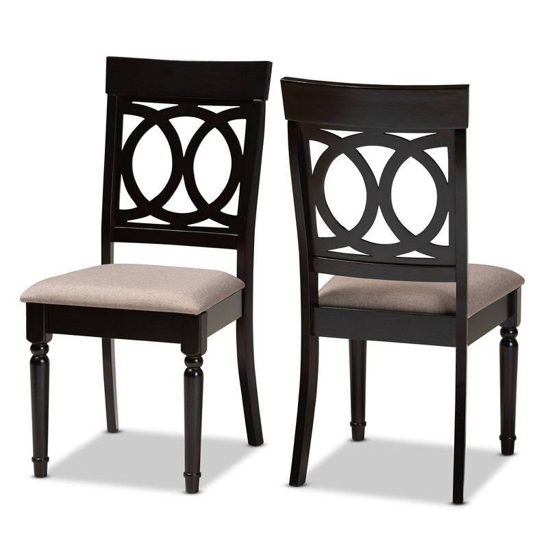 Lucie Sand and Dark Brown Wood Dining Chair Set