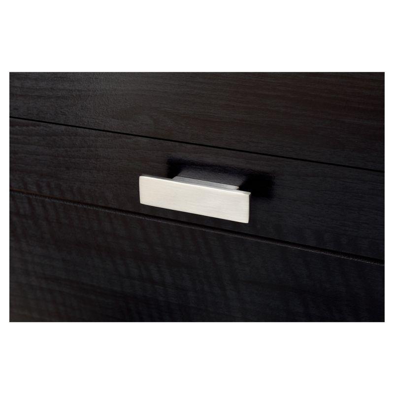 Reevo 4 Drawer Vertical Dresser Black Onyx - South Shore: Space-Saving Storage Furniture for Bedrooms