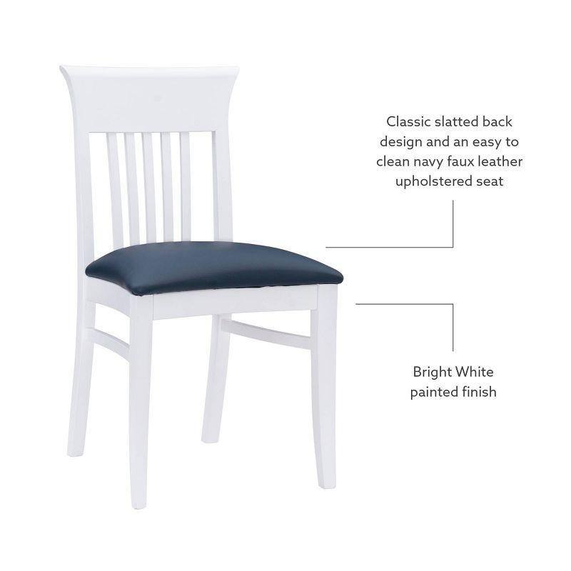 Michalyn Polyurethane Slat Back Side Chair in White