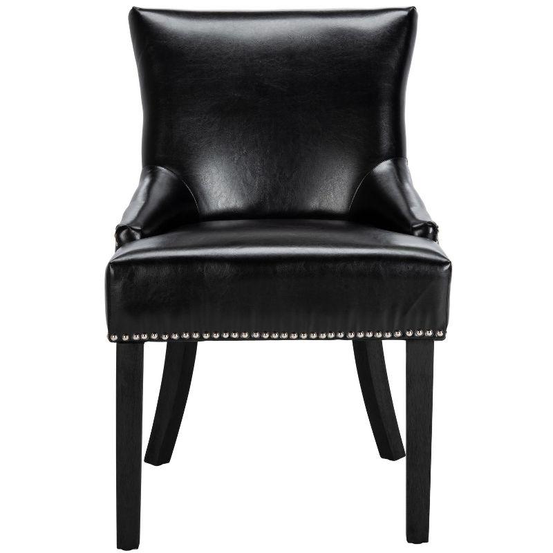Lotus Kd 19" H Dining Chair With Nail Head Trim (Set of 2) - MCR4700 - Black - Safavieh Couture
