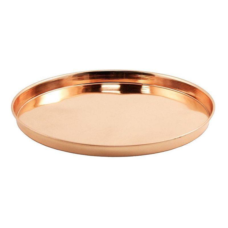 15" Round Copper-Plated Stainless Steel Decorative Tray