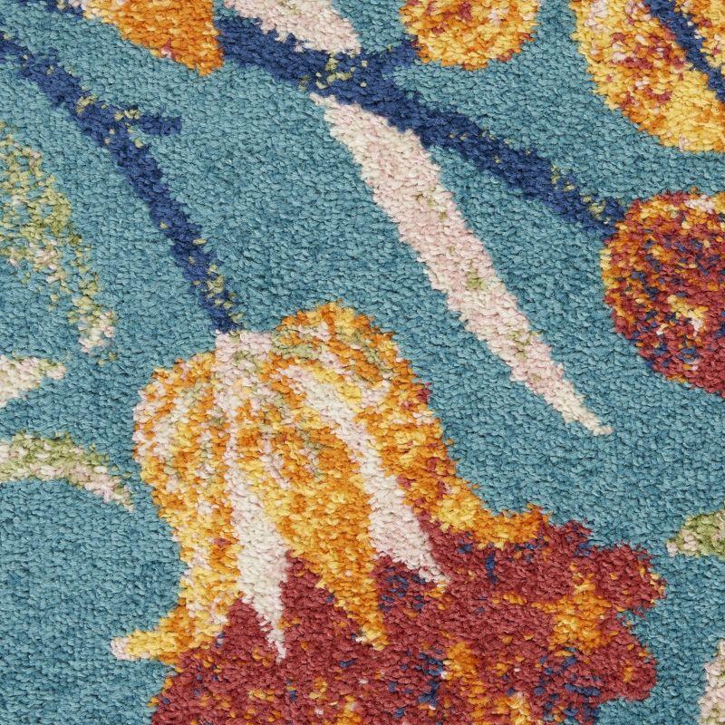 Nourison Allur Botanical Indoor Area Rug Turquoise Multicolor 7'10" x 9'10"