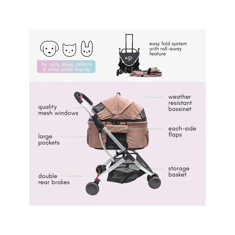 Desert Rose 3-in-1 Pet Stroller with Spacious Interior