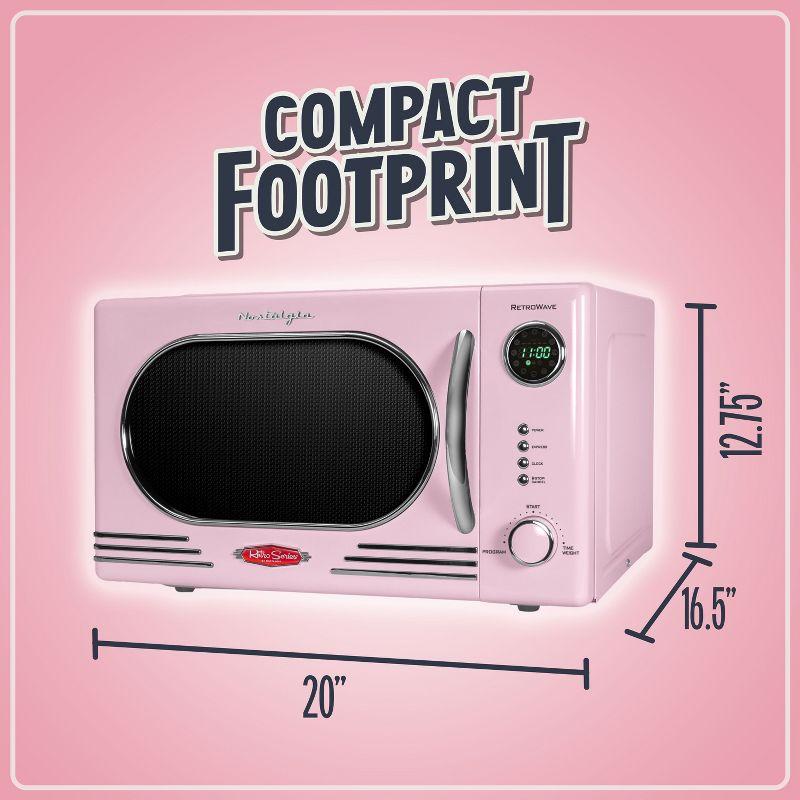 Nostalgia Retro Countertop Microwave 1.1 Cu Ft & 1000 Watt NRMO11PK6A