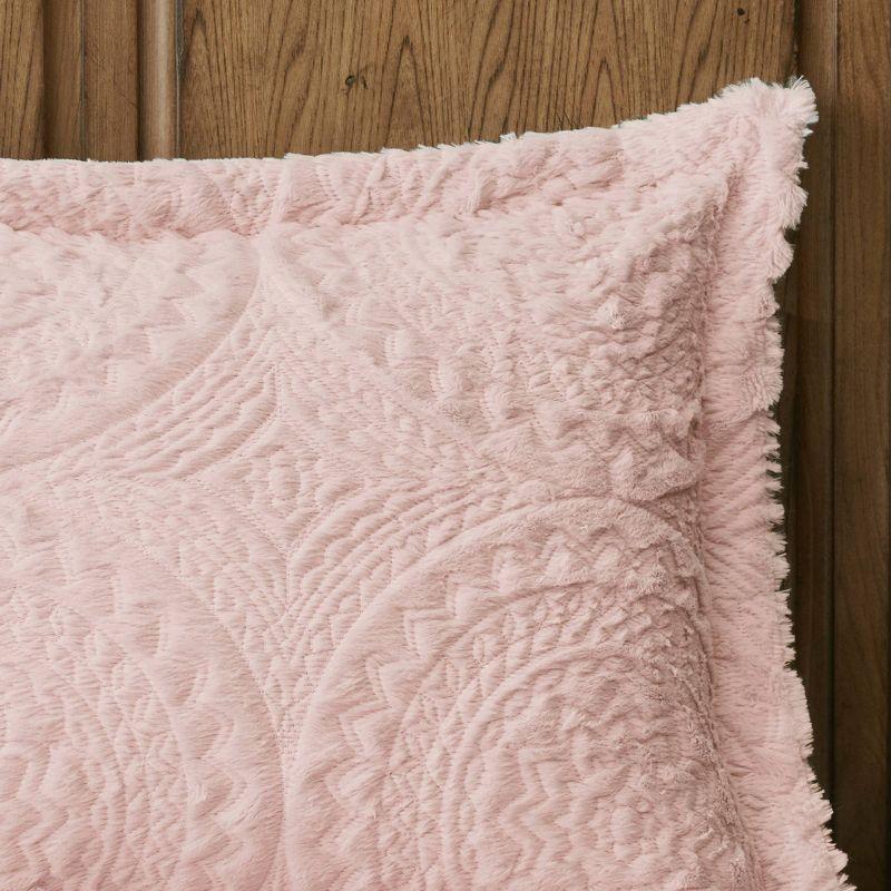 Madison Park Arya Embroidered Medallion Faux Fur Ultra Plush Comforter Set