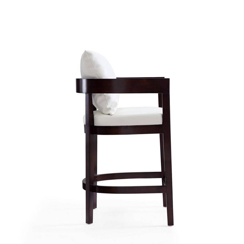 Ritz Beech Wood Counter Height Barstool Ivory - Manhattan Comfort: Upholstered, Faux Leather, Beechwood Legs