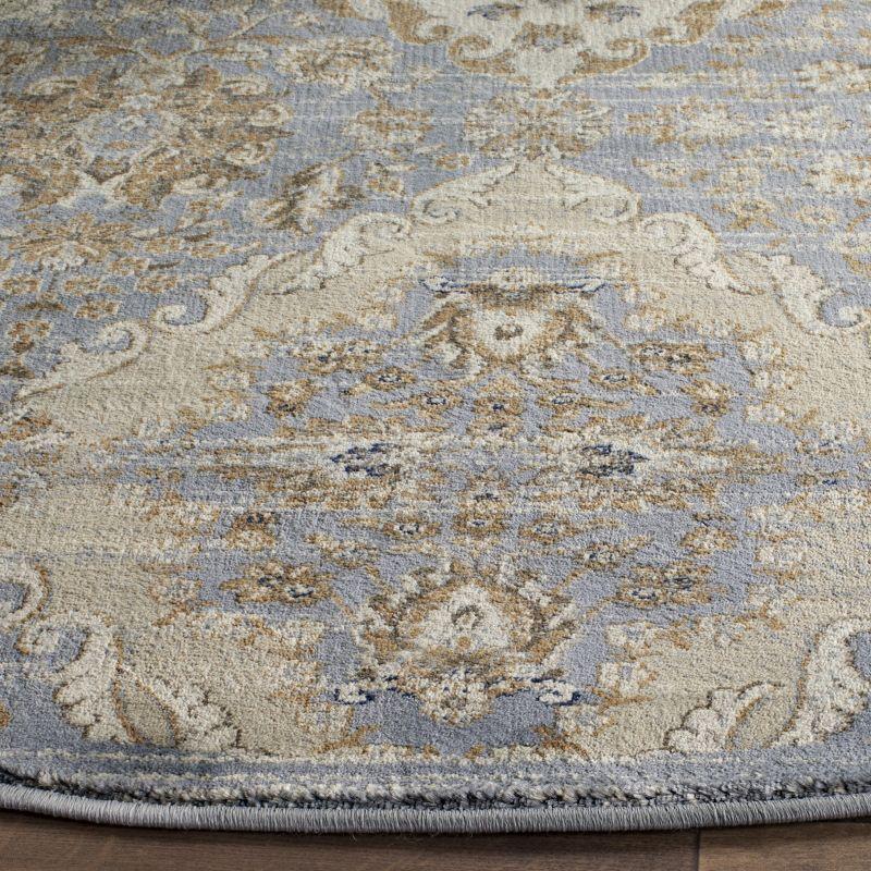 Vintage VTG572 Power Loomed Indoor Area Rug - Light Blue/Ivory - 6'7" Round - Safavieh