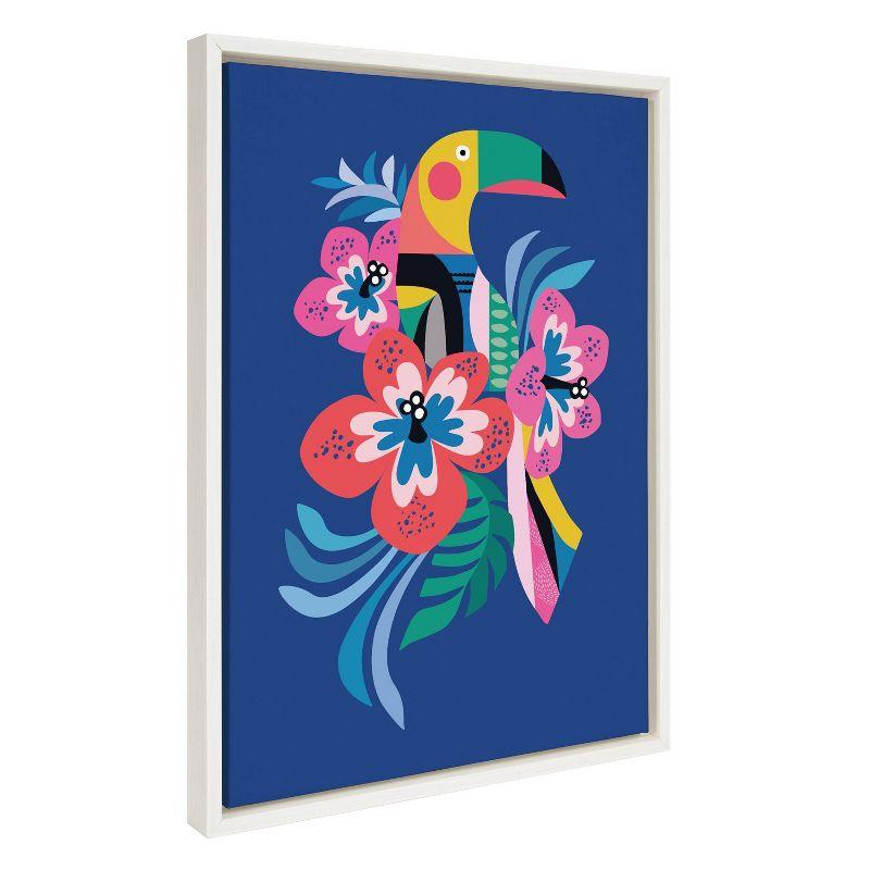 18" x 24" Sylvie Mid Century Modern Hibiscus by Rachel Lee Framed Wall Canvas - Kate & Laurel All Things Decor