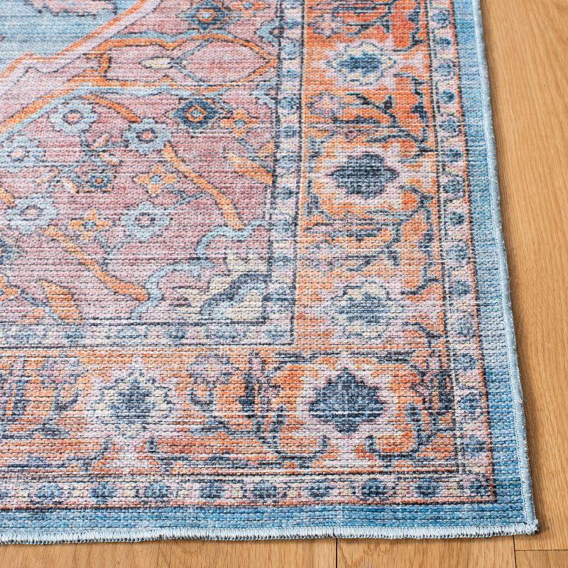 Serapi SEP540 Power Loomed Machine Washable Skid-Resistant Indoor Area Rug - Blue/Orange - 5'3"x7'6" - Safavieh