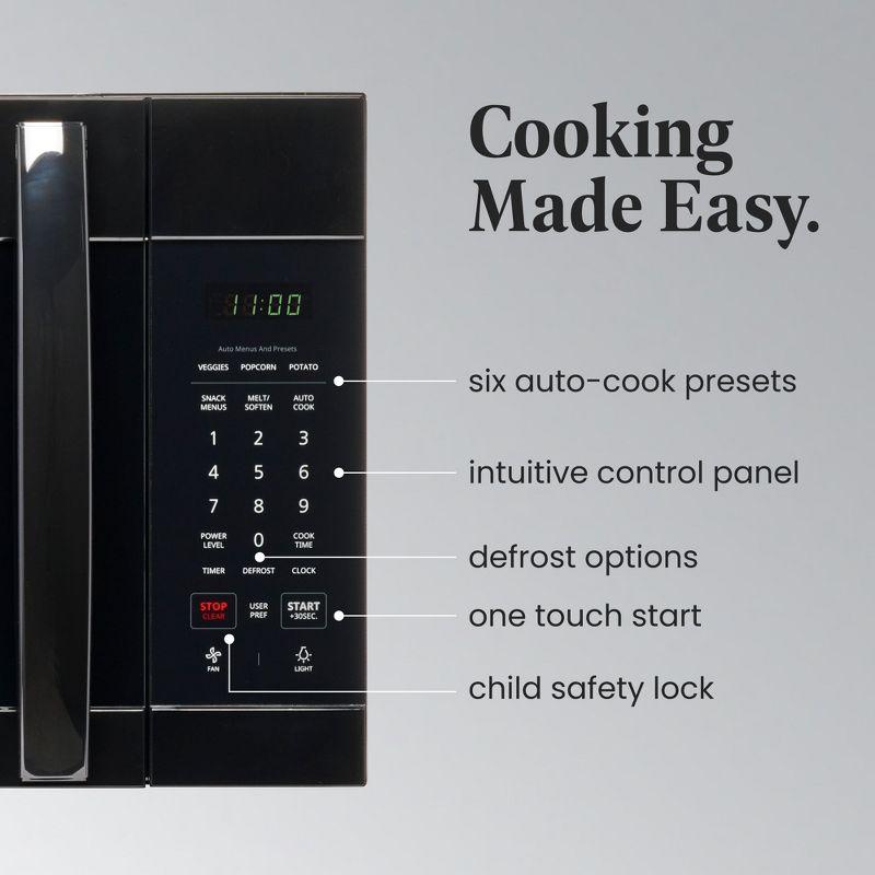 Farberware FMR17BLK 1.7 Cu. Ft. OTR Microwave, 1000W with Smart Sensor Cooking, Black