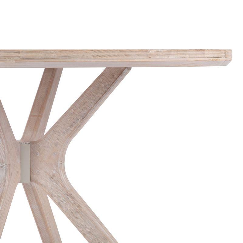 Plank+Beam Verso Round Dining Table, 47" Solid Wood Kitchen & Dining Room Table, White Sand