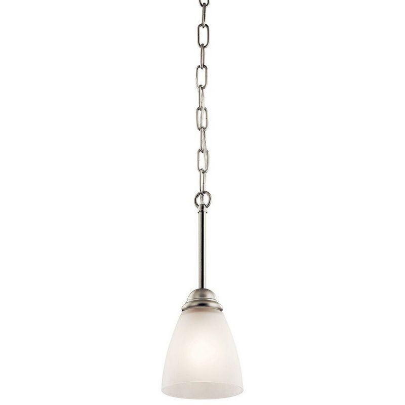 Jolie Mini Brushed Nickel LED Pendant with Satin Etched Glass