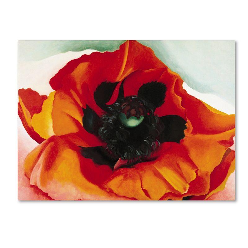 Georgia O'Keeffe Red and Orange Poppy Canvas Art 24" x 32"