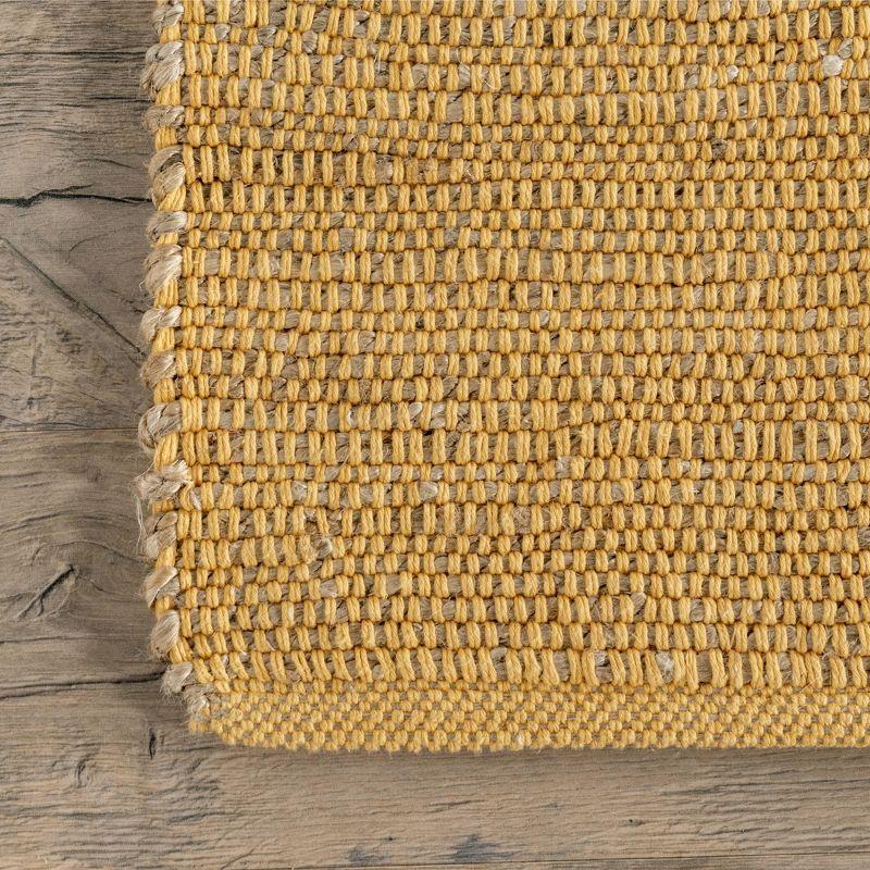 Sunlit Glow Handwoven Cotton-Jute Blend 4' x 6' Area Rug