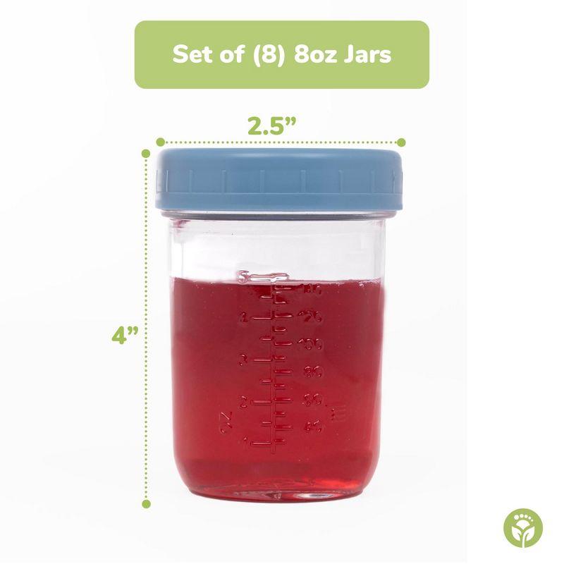WeeSprout Glass Baby Food Storage Jars w/ Lids - 8oz, 8 Pack Set