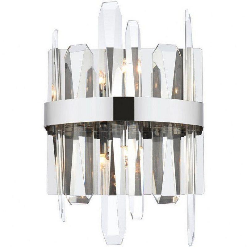 Chrome Crystal 2-Light Dimmable Wall Sconce