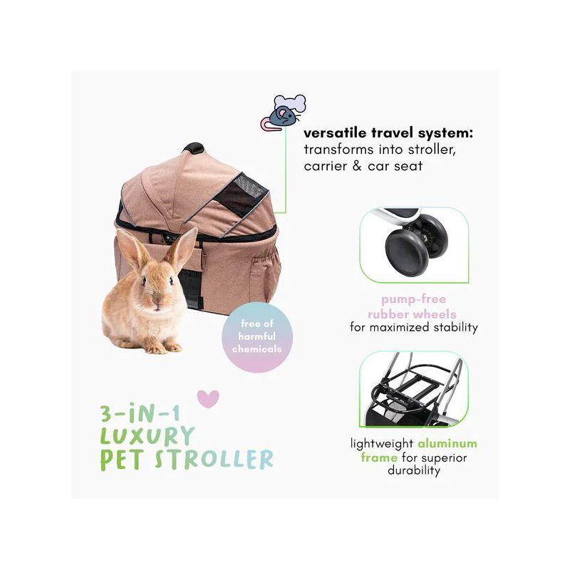 Petique Petique 3-in-1 Newport Pet Stroller (Travel Carrier + Car Seat + Stroller)