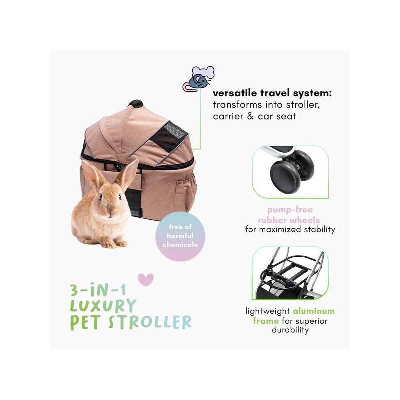 Petique Newport 3-in-1 Travel System Comfortable & Spacious Pet Animal Stroller