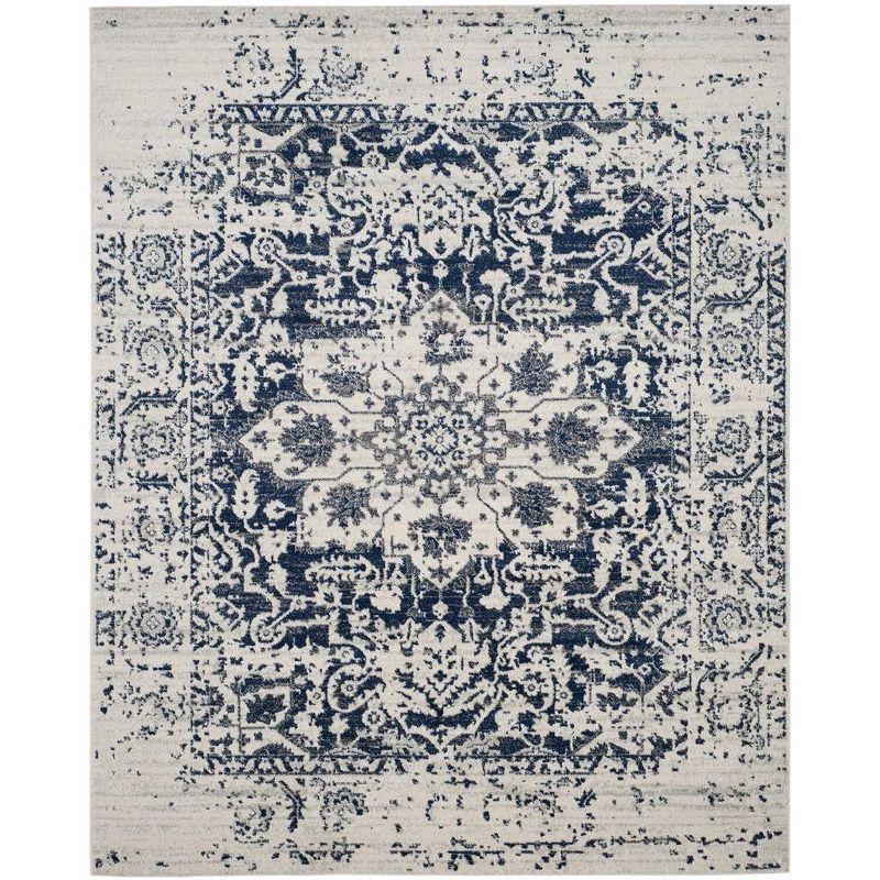 Elegant Madison Cream/Navy Synthetic 12' x 18' Area Rug