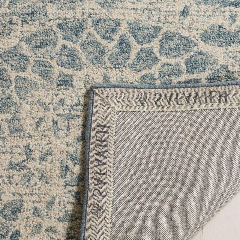 Abstract ABT205 Handmade Indoor Accent Rug - Ivory/Blue - 2'x3' - Safavieh
