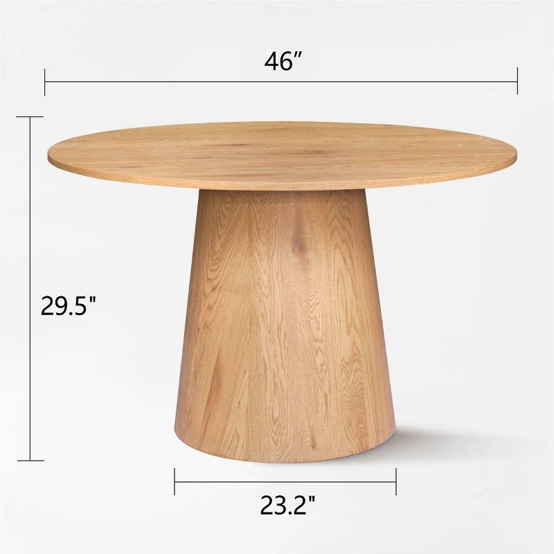 Dwen 46'' Manufactured Wood Foild with Oak Grain Paper Round Pedestal Dining Table-Maison Boucle