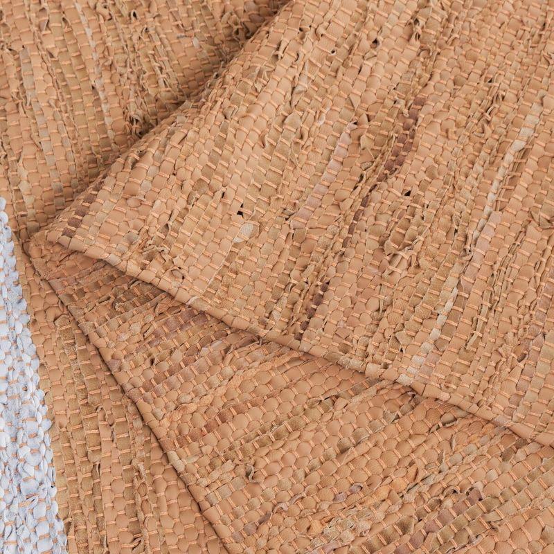 Vintage Leather VTL310 Hand Woven Indoor Accent Rug - Light Grey/Brown - 3'x5' - Safavieh